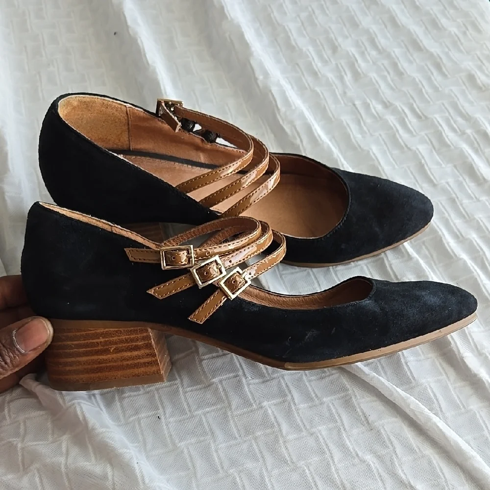 Shellys London Elegant Black Women's Mary Jane Block Heel Summer Shoes